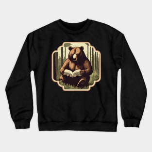 Bear reading books Crewneck Sweatshirt